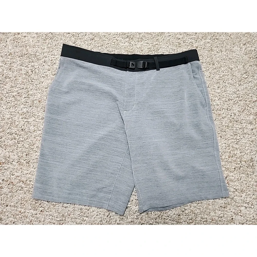 Nike Shorts Men 36 X 9 Gray Chino Flex Slim Performance Golf Belt Buckle Dri-FIT